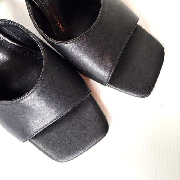 BP Square Toe Heels Women's 10M Black Peep Toe Triangular Heel Dressy Prom 90s - Picture 8 of 11